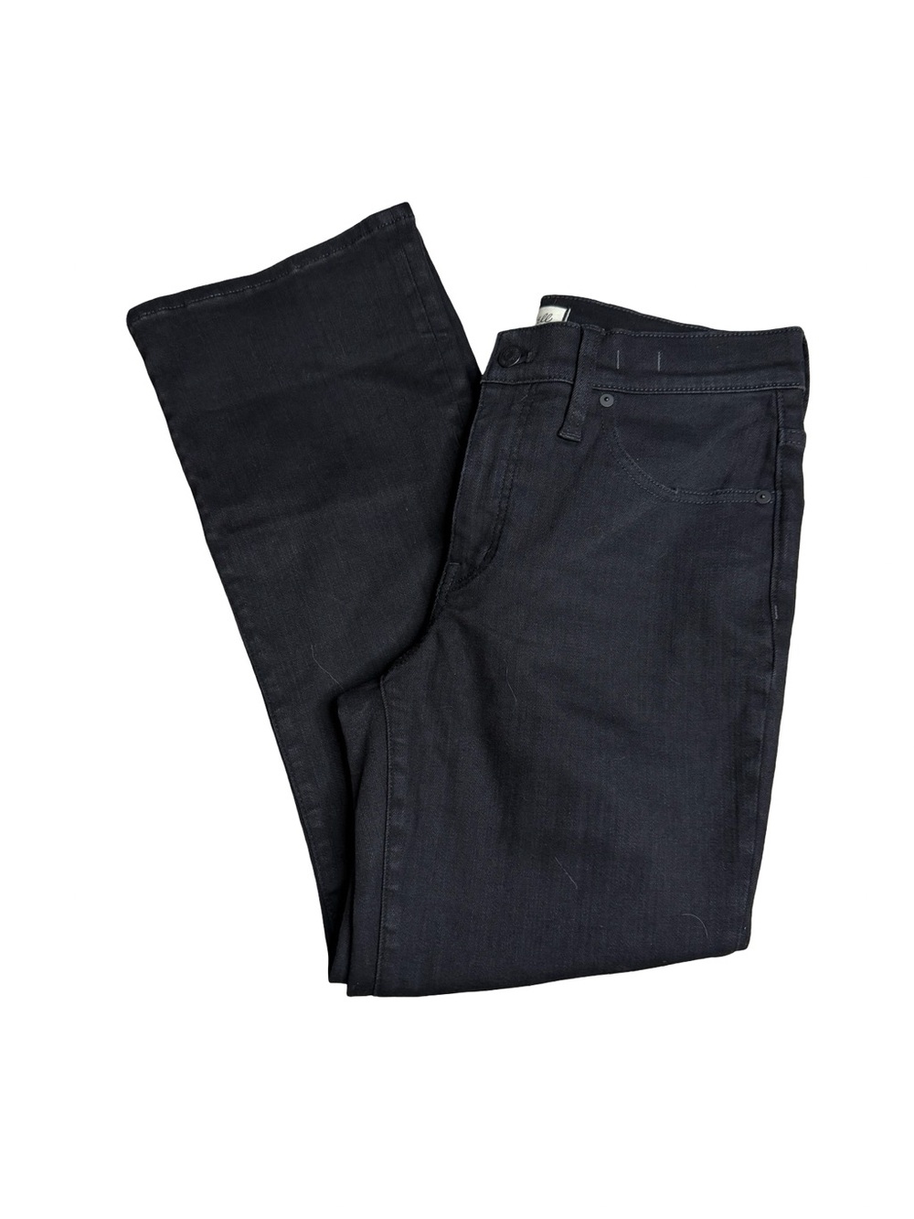 Madewell Black Mid-Wise Kick Out Jeans - Women's Wide Leg Denim Sz. 30 - Picture 4 of 5